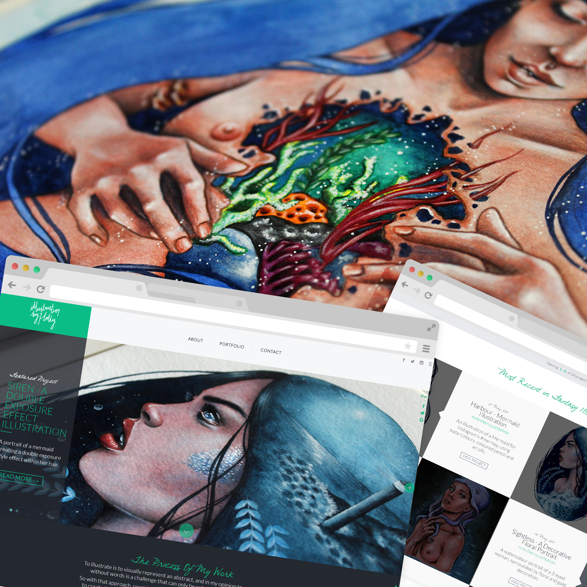 Illustration by Holly website design, front-end & backend development by Hussein Khraibani