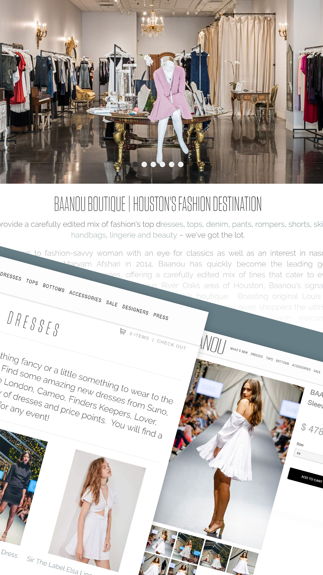 Ecommerce website for Baanou Fashion Boutique built with shopify