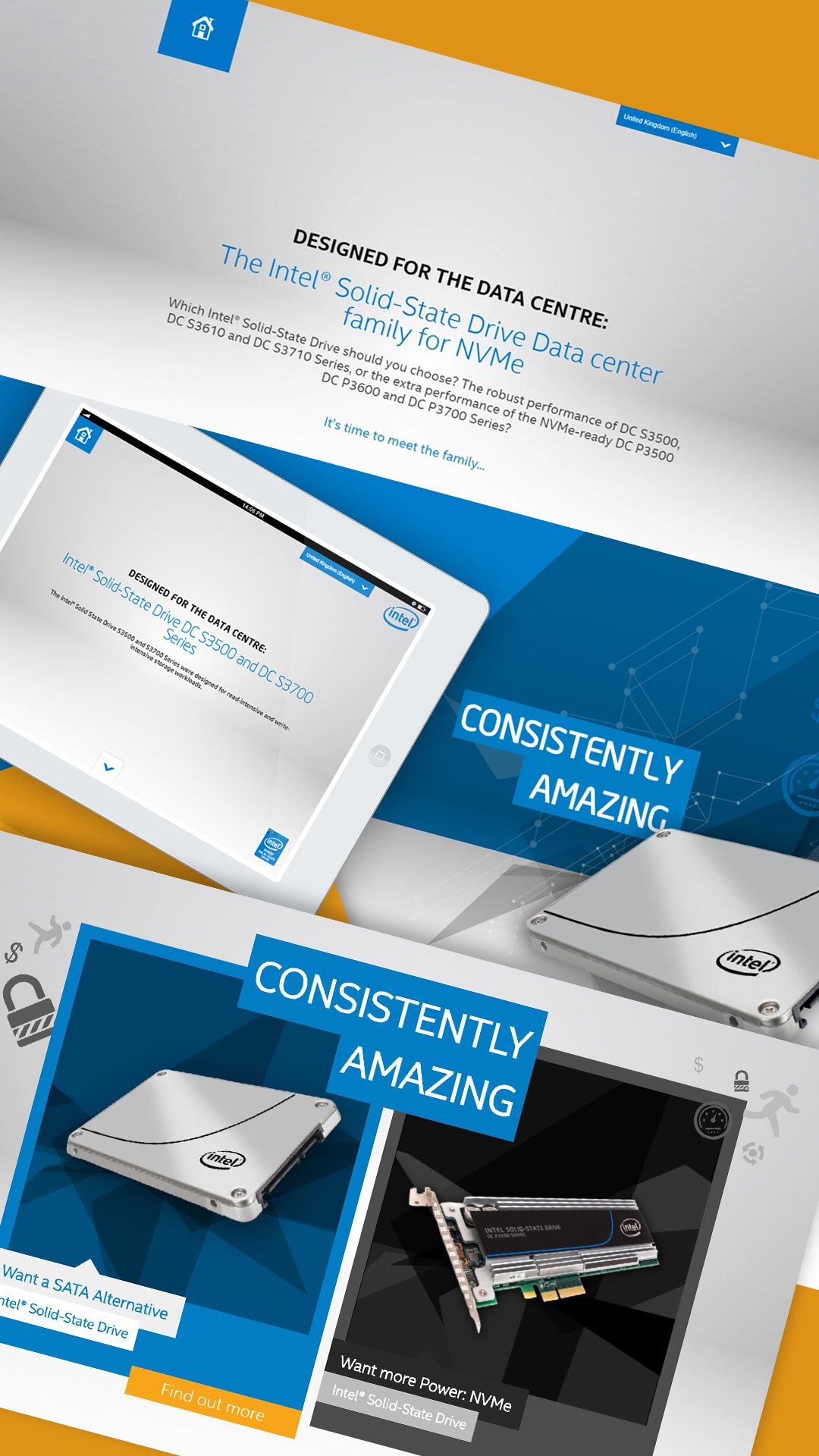 Frontend Development One page site for Intel consistently amazing SSD3500 campaign